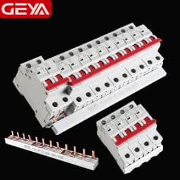 GEYA Pin & Fork Type 1.4mm Copper Busbar for Circuit Breaker 12 Way MCB Connector Busbar Connection 1A-63A 1P 2P 3P 4P
