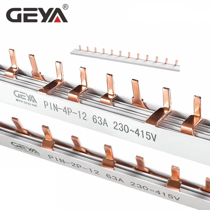 GEYA Pin & Fork Type 1.4mm Copper Busbar for Circuit Breaker 12 Way MCB Connector Busbar Connection 1A-63A 1P 2P 3P 4P