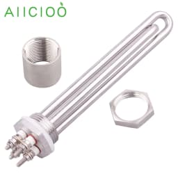 DN25 Immersion Heating Element 1Inch DC 12v/24v/36v/48v Tubular Electric Solar Water Heater SUS304 300w 600w 900w 1200w 1500w