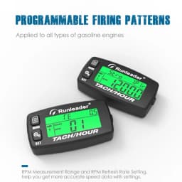 Inductive Tachometer Gauge Engine Hour Meter Alert RPM Backlit Resettable Tacho Hour Meters for Motorcycle ATV Lawn Mower HM032B