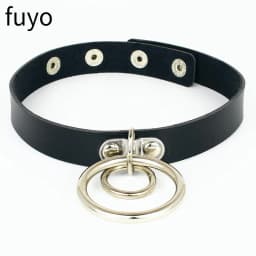Punk Bells Black Spike Choker Necklace Lock Rivet Stud Rock Faux Leather Goth Collar Women Chocker Girls Chains Gothic Jewelry