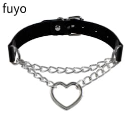 Punk Bells Black Spike Choker Necklace Lock Rivet Stud Rock Faux Leather Goth Collar Women Chocker Girls Chains Gothic Jewelry