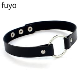 Punk Bells Black Spike Choker Necklace Lock Rivet Stud Rock Faux Leather Goth Collar Women Chocker Girls Chains Gothic Jewelry