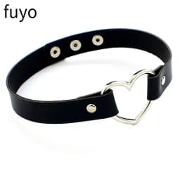 Punk Bells Black Spike Choker Necklace Lock Rivet Stud Rock Faux Leather Goth Collar Women Chocker Girls Chains Gothic Jewelry