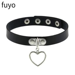 Punk Bells Black Spike Choker Necklace Lock Rivet Stud Rock Faux Leather Goth Collar Women Chocker Girls Chains Gothic Jewelry
