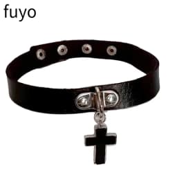 Punk Bells Black Spike Choker Necklace Lock Rivet Stud Rock Faux Leather Goth Collar Women Chocker Girls Chains Gothic Jewelry