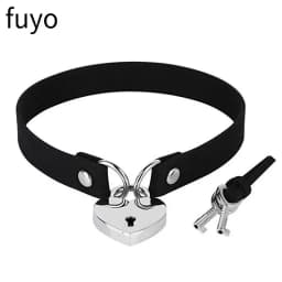 Punk Bells Black Spike Choker Necklace Lock Rivet Stud Rock Faux Leather Goth Collar Women Chocker Girls Chains Gothic Jewelry