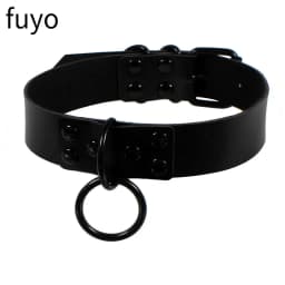Punk Bells Black Spike Choker Necklace Lock Rivet Stud Rock Faux Leather Goth Collar Women Chocker Girls Chains Gothic Jewelry