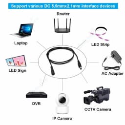 0.5-10m DC Power Cable 20 22AWG 5.5 2.1mm Male Female Plug DC Cable 12V Jack Extension Cord For CCTV Camera Connector Adapter