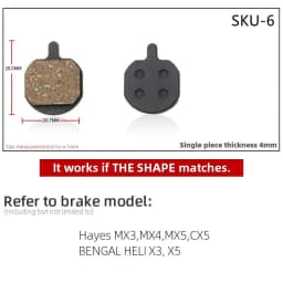 1 Pair of Mountain Bike Hydraulic Disc Resin Brake Pads, Suitable For Shimano SRAM AVI Hayes Magura Parts