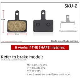 1 Pair of Mountain Bike Hydraulic Disc Resin Brake Pads, Suitable For Shimano SRAM AVI Hayes Magura Parts