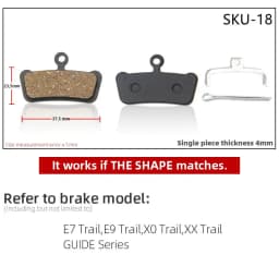 1 Pair of Mountain Bike Hydraulic Disc Resin Brake Pads, Suitable For Shimano SRAM AVI Hayes Magura Parts
