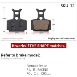 1 Pair of Mountain Bike Hydraulic Disc Resin Brake Pads, Suitable For Shimano SRAM AVI Hayes Magura Parts