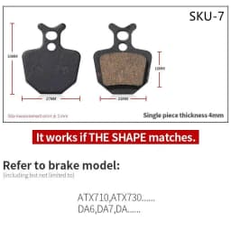 1 Pair of Mountain Bike Hydraulic Disc Resin Brake Pads, Suitable For Shimano SRAM AVI Hayes Magura Parts