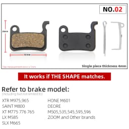 1 Pair of Mountain Bike Hydraulic Disc Resin Brake Pads, Suitable For Shimano SRAM AVI Hayes Magura Parts