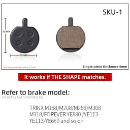 1 Pair of Mountain Bike Hydraulic Disc Resin Brake Pads, Suitable For Shimano SRAM AVI Hayes Magura Parts