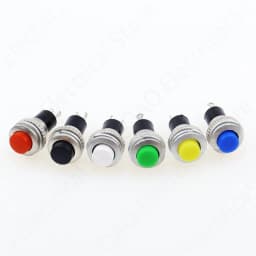 6Pcs 10mm DS-316 Self-reset Push Button Switch Momentary 1A/125VAC 2PIN 6Color