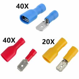 100PCS(50Pairs) Insulated Female&Male Crimp Spade Terminals Butt Splice 6.3mm Electrical Wire Connectors Wiring Cable Plug