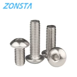 Allen Key Head Screw M2 M2.5 M3 M4 M5 M6 304 Stainless Steel Button Hex Socket Pan Head Round Machine Furniture Bolt ISO7380 DIY