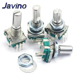 5PCS/LOT 20 Position 360 Degree Rotary Encoder EC11 w Push Button 5Pin Handle Long 15/20MM With A Built In Push Button Switch
