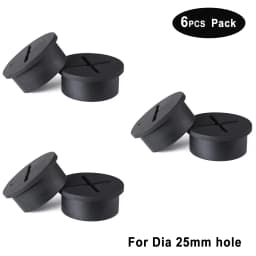 Desk Cord Grommet, Flexible Silicone Cable Hole Cover, Wire Organizer, Cable Pass Through, Round Gasket White