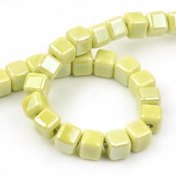 Fashion Colors 6mm/8mm/10mm Square Beads Ceramic Beads DIY 2.0mm Hole Beads Handmade Porcelain Beads For Jewelry Making
