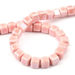 Fashion Colors 6mm/8mm/10mm Square Beads Ceramic Beads DIY 2.0mm Hole Beads Handmade Porcelain Beads For Jewelry Making
