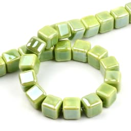 Fashion Colors 6mm/8mm/10mm Square Beads Ceramic Beads DIY 2.0mm Hole Beads Handmade Porcelain Beads For Jewelry Making