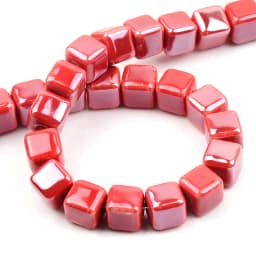 Fashion Colors 6mm/8mm/10mm Square Beads Ceramic Beads DIY 2.0mm Hole Beads Handmade Porcelain Beads For Jewelry Making