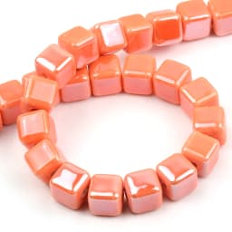 Fashion Colors 6mm/8mm/10mm Square Beads Ceramic Beads DIY 2.0mm Hole Beads Handmade Porcelain Beads For Jewelry Making