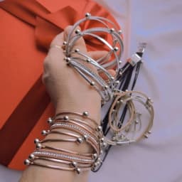 Amorcome Multilayer Metal Beads Charm Leather Bracelets for Women Trendy Design Double Wrap Bracelets & Bangles Jewelry