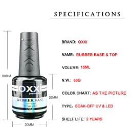 OXXI 15ml Base and Top Coat for Gel Polish Semi-permanent Varnish Rubber Top Coat Y Base Coat Gellac UV LED Permanent Enamel Lak