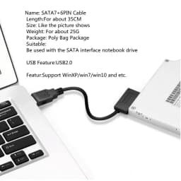 Grwibeou USB 2.0 to Mini Sata II 7+6 13Pin Adapter Converter Cable For Laptop CD/DVD ROM Slimline Drive Converter HDD Caddy