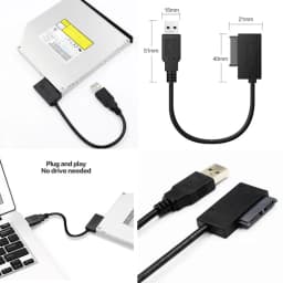 Grwibeou USB 2.0 to Mini Sata II 7+6 13Pin Adapter Converter Cable For Laptop CD/DVD ROM Slimline Drive Converter HDD Caddy