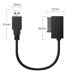 Grwibeou USB 2.0 to Mini Sata II 7+6 13Pin Adapter Converter Cable For Laptop CD/DVD ROM Slimline Drive Converter HDD Caddy