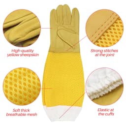 Beekeeper Beekeeping Gloves Protective Sleeves Ventilated Professional Anti Bee for Apiculture Beekeeper Prevent Beehive tools
