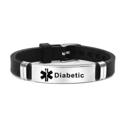 Type 2 diabetes stainless steel life star medical silicone bracelet diabetes warning Bracelet браслет браслет мужской pulseras