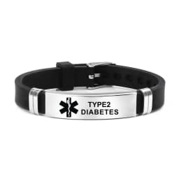 Type 2 diabetes stainless steel life star medical silicone bracelet diabetes warning Bracelet браслет браслет мужской pulseras