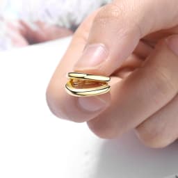 New 925 Sterling Silver Earrings, Simple And Bright U-Shaped Silver Plated With 18g Gold, Luxurious Jewelry Gift For Girls
