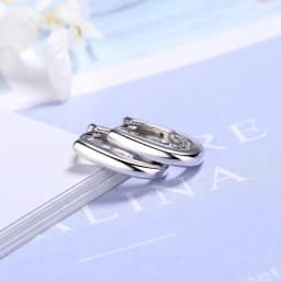New 925 Sterling Silver Earrings, Simple And Bright U-Shaped Silver Plated With 18g Gold, Luxurious Jewelry Gift For Girls