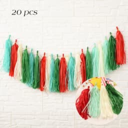 20pcs Multicolor DIY Tissue Paper Tassel Garland Sets Baby Shower Anniversary Birthday Party Wedding Decoration Crafts Supplies