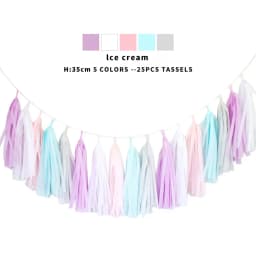 20pcs Multicolor DIY Tissue Paper Tassel Garland Sets Baby Shower Anniversary Birthday Party Wedding Decoration Crafts Supplies