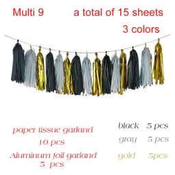20pcs Multicolor DIY Tissue Paper Tassel Garland Sets Baby Shower Anniversary Birthday Party Wedding Decoration Crafts Supplies
