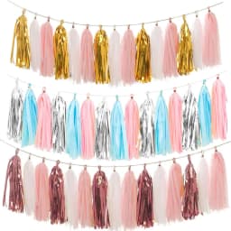 20pcs Multicolor DIY Tissue Paper Tassel Garland Sets Baby Shower Anniversary Birthday Party Wedding Decoration Crafts Supplies