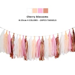 20pcs Multicolor DIY Tissue Paper Tassel Garland Sets Baby Shower Anniversary Birthday Party Wedding Decoration Crafts Supplies