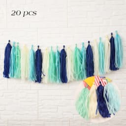 20pcs Multicolor DIY Tissue Paper Tassel Garland Sets Baby Shower Anniversary Birthday Party Wedding Decoration Crafts Supplies
