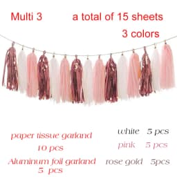 20pcs Multicolor DIY Tissue Paper Tassel Garland Sets Baby Shower Anniversary Birthday Party Wedding Decoration Crafts Supplies