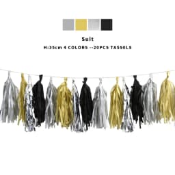 20pcs Multicolor DIY Tissue Paper Tassel Garland Sets Baby Shower Anniversary Birthday Party Wedding Decoration Crafts Supplies