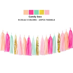 20pcs Multicolor DIY Tissue Paper Tassel Garland Sets Baby Shower Anniversary Birthday Party Wedding Decoration Crafts Supplies