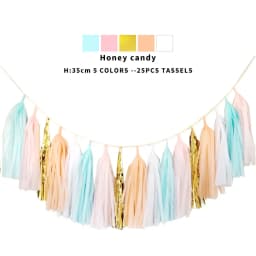 20pcs Multicolor DIY Tissue Paper Tassel Garland Sets Baby Shower Anniversary Birthday Party Wedding Decoration Crafts Supplies